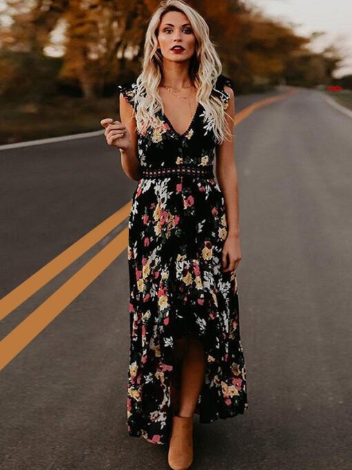 Maxi vestido boho Neirin Nero