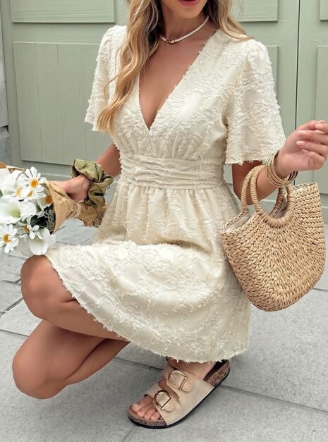 Beige Short Dress (3) Beige Short Dress (3)