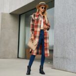 boho manteau long rouge