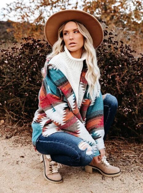 boho mantel aztec orange 2