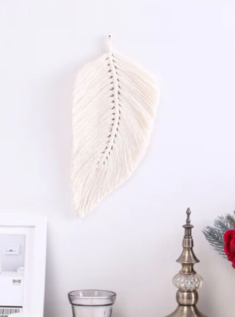feuille macrame blanc