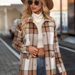 manteau a carreau marrons