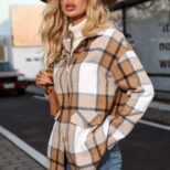 manteau a carreau marrons 4