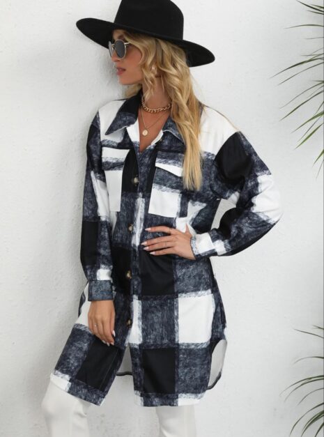 manteau carreau noir