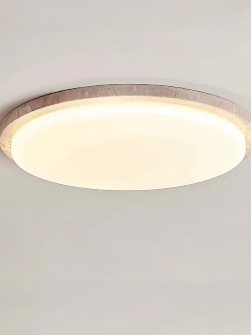 Plafón LED (luz amarilla) en travertino D27