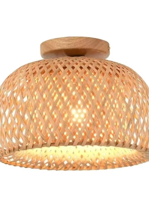 Plafón en forma de campana de ratán D38 cm