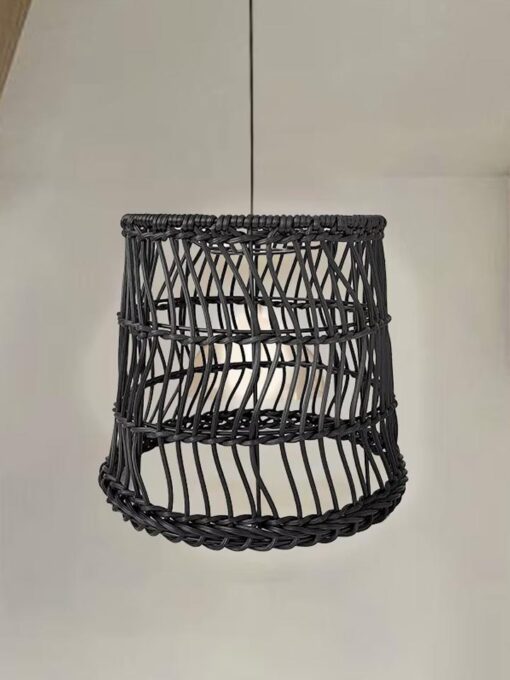 Cesta para pantalla de ratán natural NEGRO D15 cm