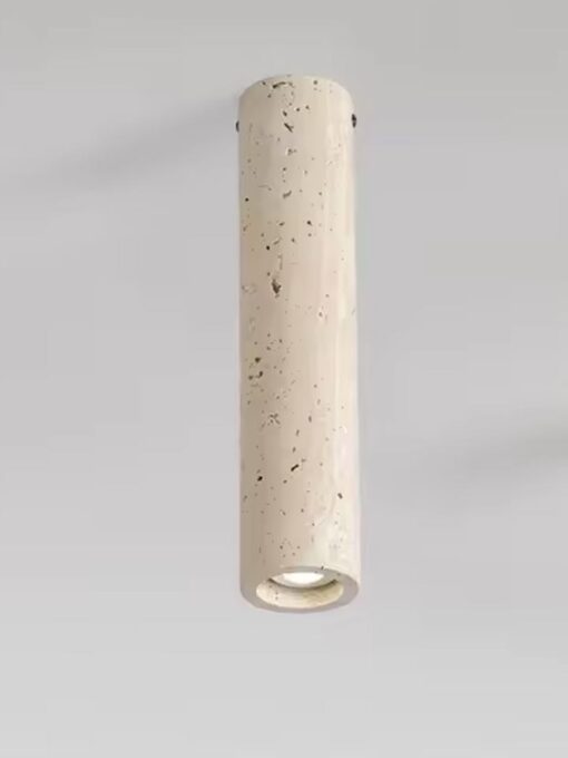 Plafón cilíndrico de travertino natural (grande) D6,5 cm
