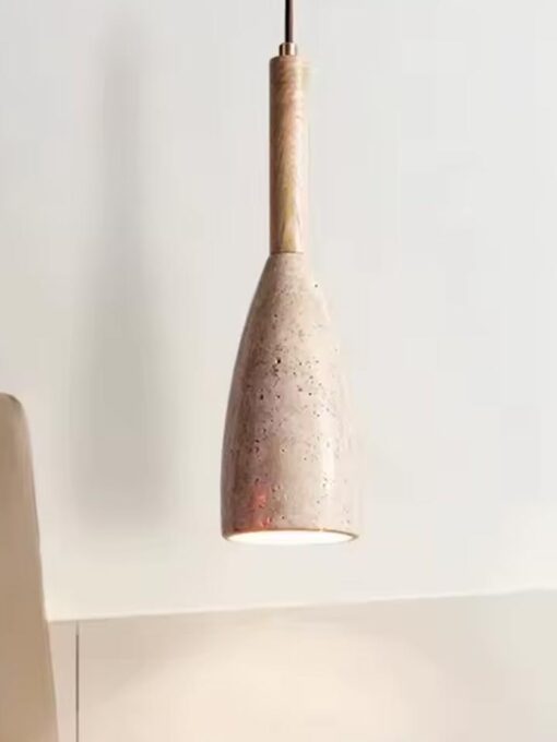 Lámpara colgante de travertino natural D10 cm