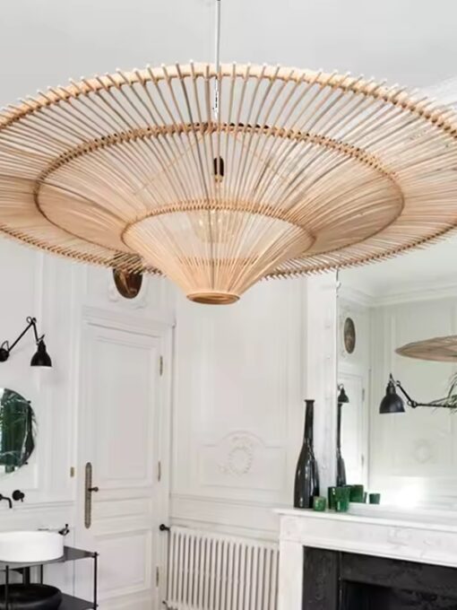 Lámpara colgante de ratán de diseño D120 cm