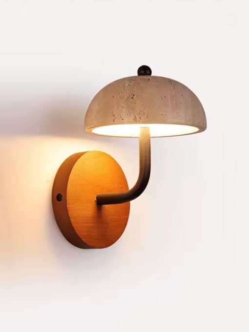 Aplique de travertino y madera