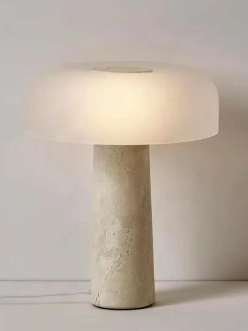 Lámpara de mesa seta travertino H39 cm