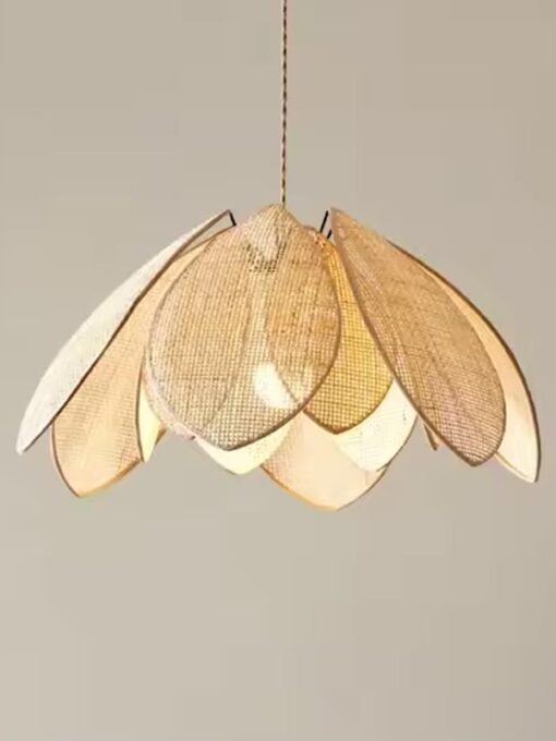 Lámpara colgante cuadrada de ratán Petal D65cm
